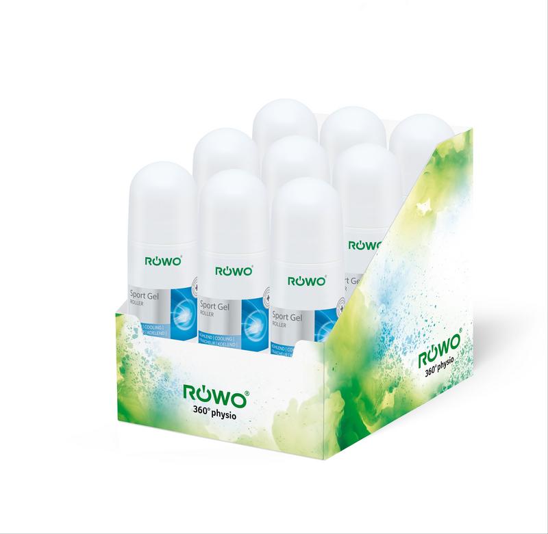 Rowo Sportgel roller for muscle and joint pain, 50ml, easy-to-apply gel for relief of sore muscles and joint discomfort.