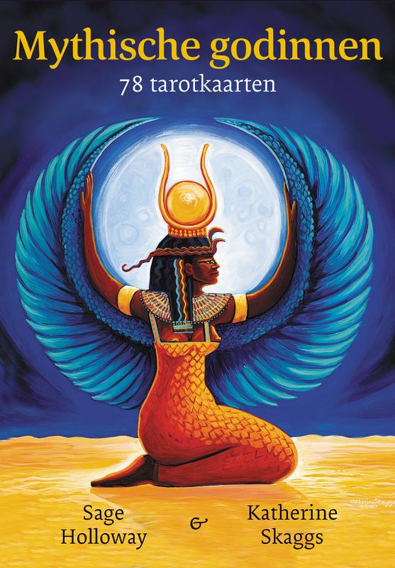 A3 boeken Mythische Godinnen tarot card set with 78 illustrated mythic goddess cards on a neutral background.