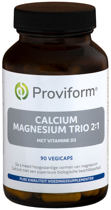 Proviform Calcium magnesium trio with D3 vegetarian capsules, mineral supplement for bone health and daily mineral support.