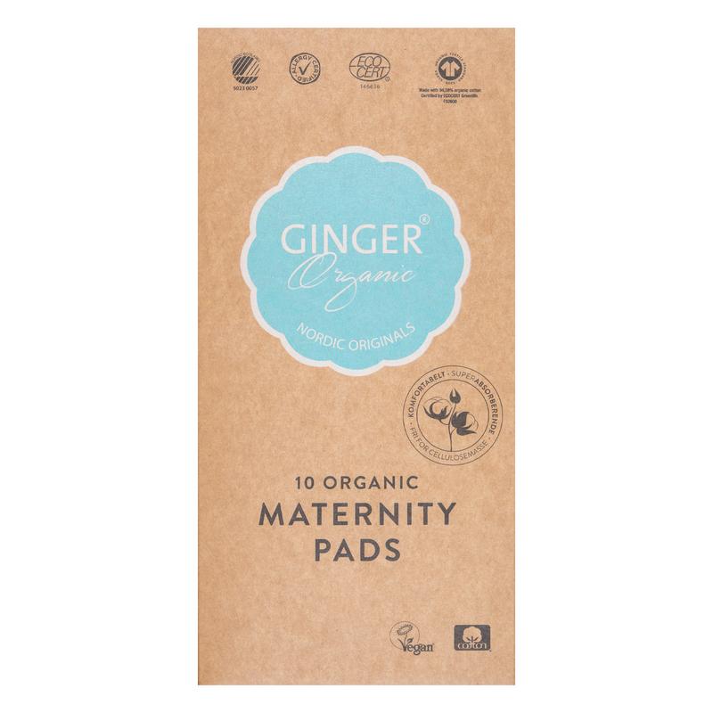 Organic Ginger Kraamverband for postpartum care, 10 pieces, natural herbal product from Ginger Organic.