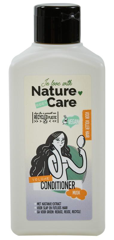 Nature Care Conditioner for hair volume, 250ml bottle, natural hair care treatment, moisturizing and volumizing hair product.