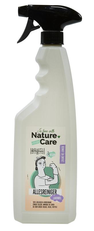 Nature Care Allesreiniger 750ml natural all-purpose cleaner in a clear plastic spray bottle with a colorful label.