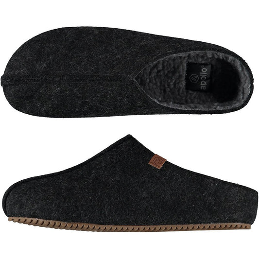 Apollo men's Zweedse slof slippers in antraciet, size 43/44, cozy slip-on shoes for casual wear.