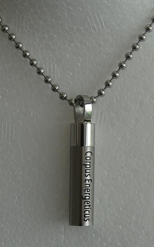 Vita Corpus Energeticus metal chain hanger with attached chain, 1 piece, for jewelry or decorative use.
