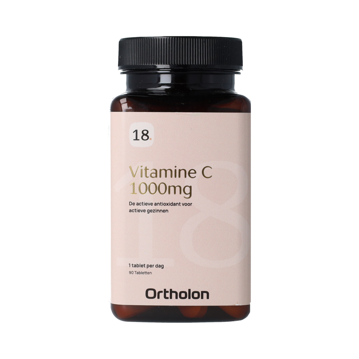 Ortholon Vitamin C 1000mg tablets, yellow bottles with tablets inside, dietary supplement for immune support.