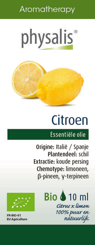 Physalis Citroen bio herbal preparation in a 10ml bottle, part of Physalis' natural herbal product collection.