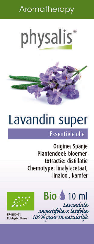 Physalis Lavendin bio herbal preparation in a 10ml bottle, featuring dried lavender flowers for natural relaxation.