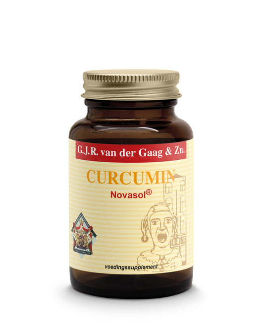 Novasol Curcumin NovaSOL® vegetarian capsules, 500mg, displayed in a bottle, dietary supplement for joint and immune support