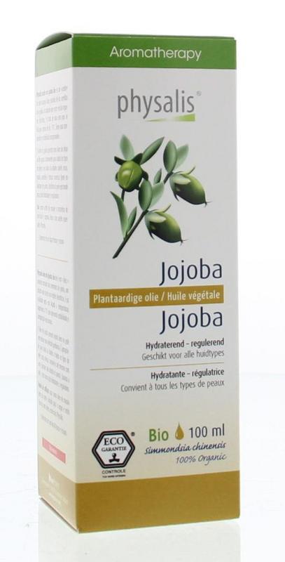 Physalis Jojoba body care product in a 100ml bottle, featuring natural jojoba oil for skin nourishment and hydration.