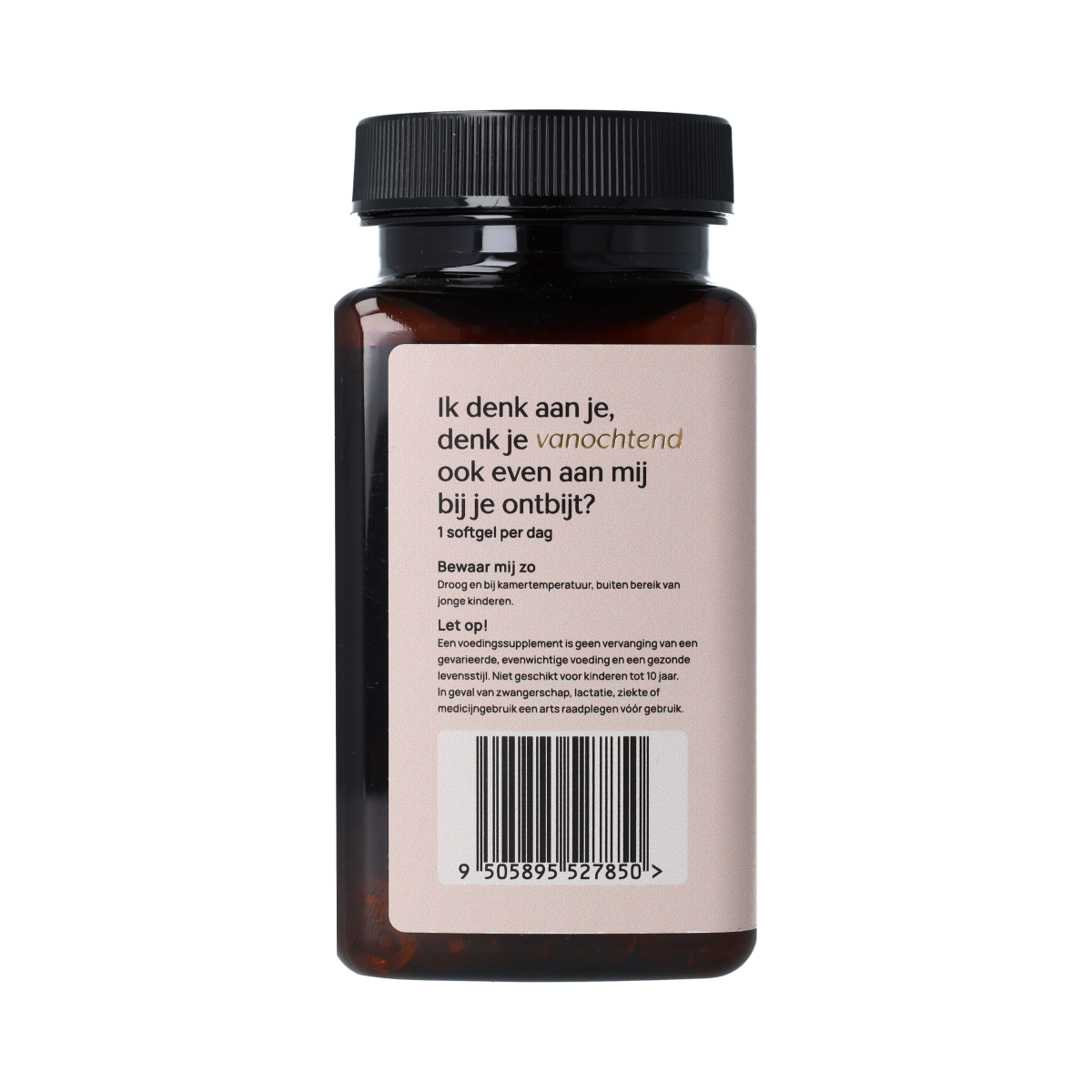 Ortholon Vitamin D3 softgels in a bottle, showing the supplement's packaging and softgel capsules.