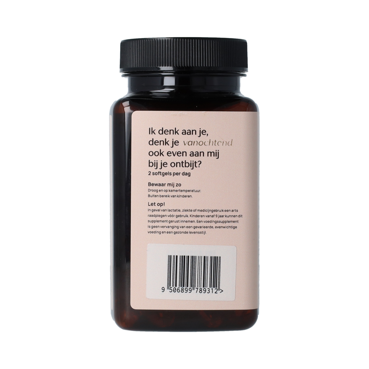 Ortholon Omega 3 Vetzuren softgels in a clear container, showcasing the golden omega-3 fish oil capsules.