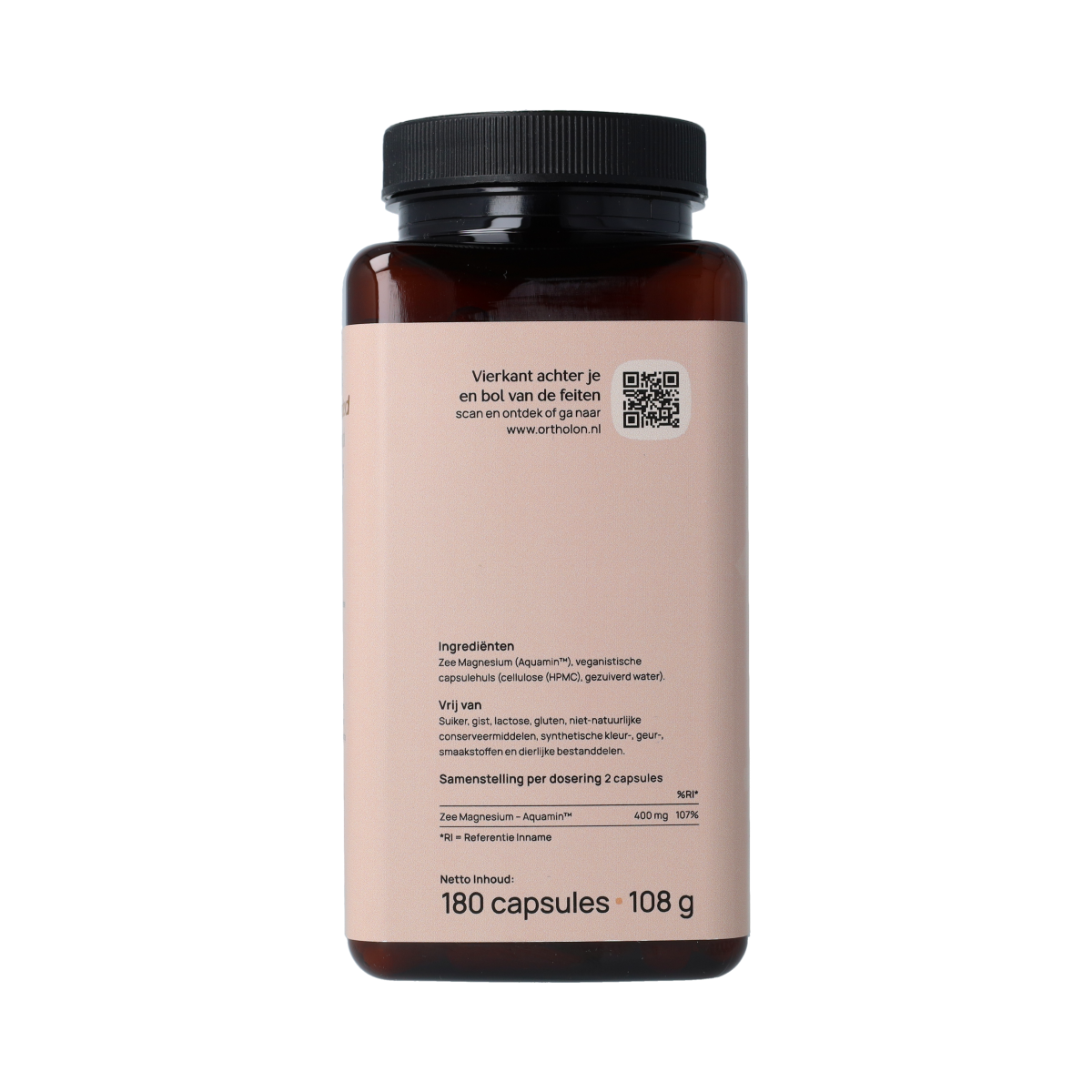 Ortholon Aquamin Zee Magnesium Vegan mineralen multi, verpakking met 180 capsules