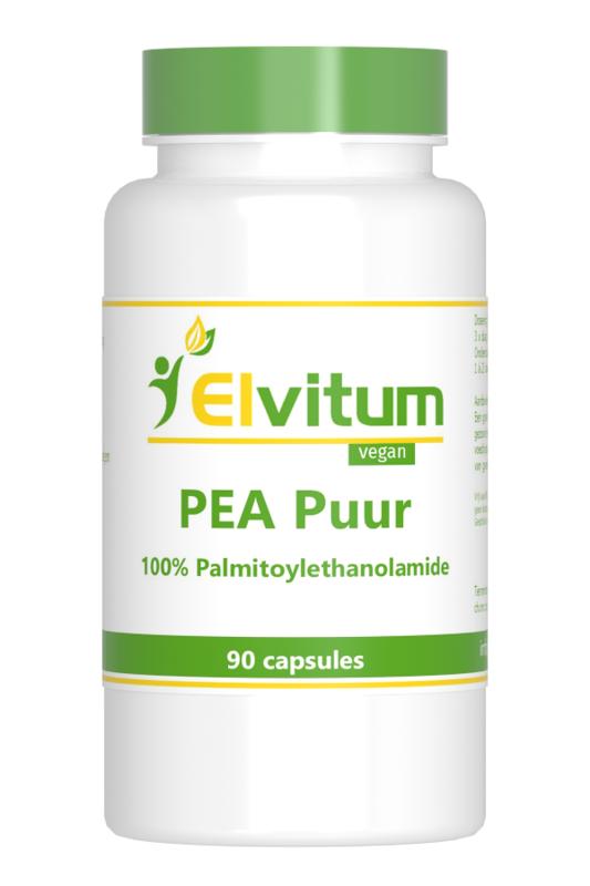 Elvitum Pea Puur 90 Vegetarische capsules, vegan omega-3 fatty acids supplement, with green pea extract and soft gel capsules.