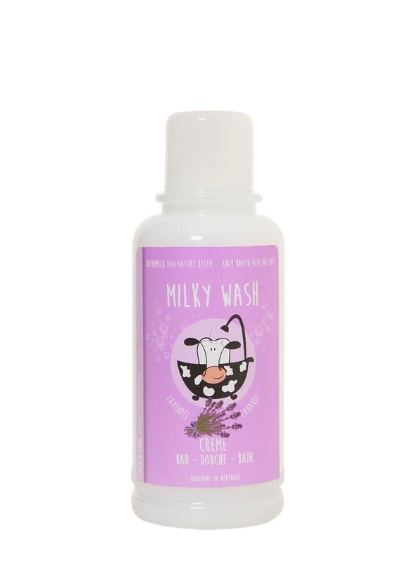 Evi Line Botermelk lavender bath and shower product in 1-liter bottle, designed for soothing skin and freshening shower experience.