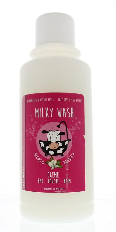 Evi Line Botermelk bad en douche magnolia in 2-liter bottle, moisturizing bath and shower product with floral scent