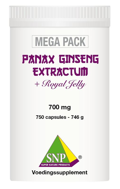 SNP Panax Ginseng extract Megapack capsules, herbal supplement, 750 capsules, natural health product, Kruidenpreparaten.
