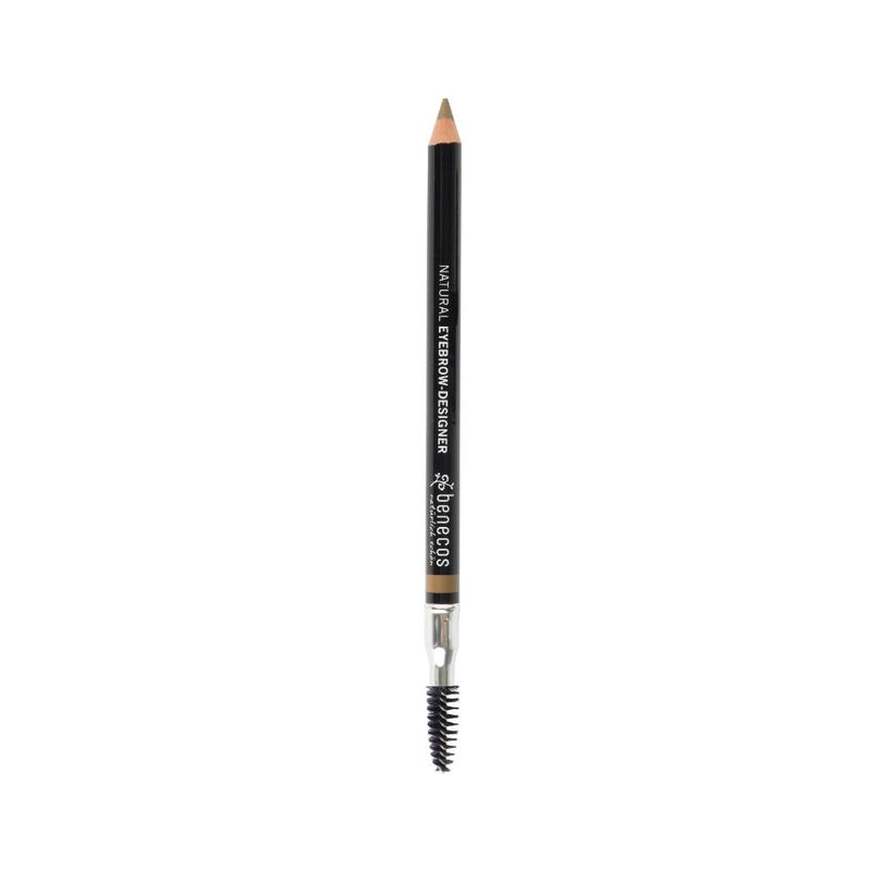 Benecos Natural Beauty blond eyebrow pencil for make-up, showing the slim, light-colored pencil with product packaging.