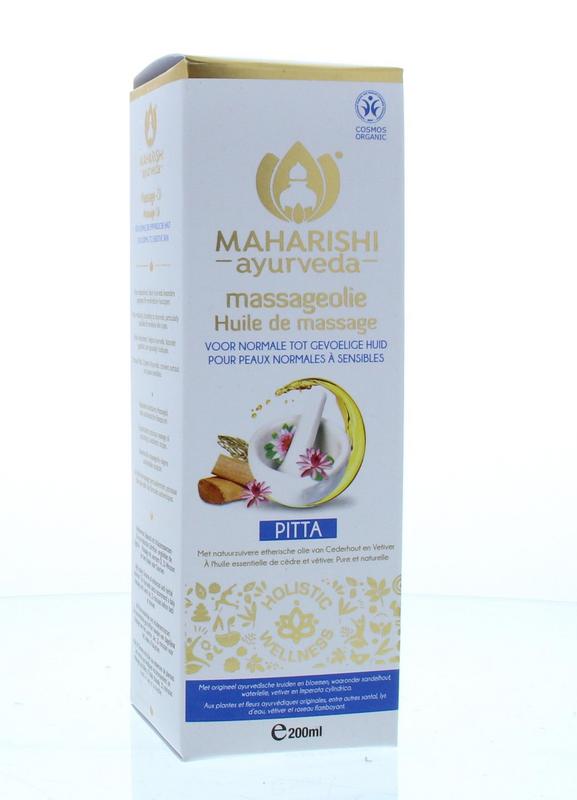 Maharishi Ayurv Pitta massage oil in 200ml bottle, natural Ayurvedic body care product for balancing Pitta dosha.