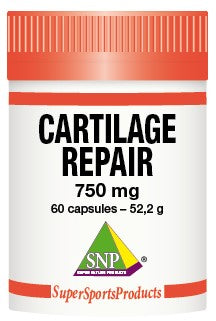 SNP Cartilage Repair 750mg mineral supplement in a bottle of 60 capsules, designed to support joint health and cartilage.