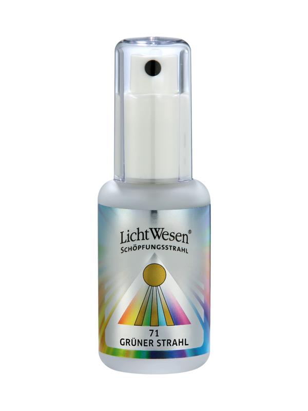 Lichtwesen Scheppingsstraal tinctuur groen 71 in a 30ml bottle, featuring a green label with spiritual symbols and branding.