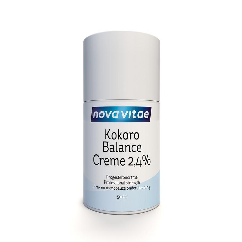 Nova Vitae Kokoro Progest Balans Cream 2.4% in 50ml, a body care product with cream visible in the image.