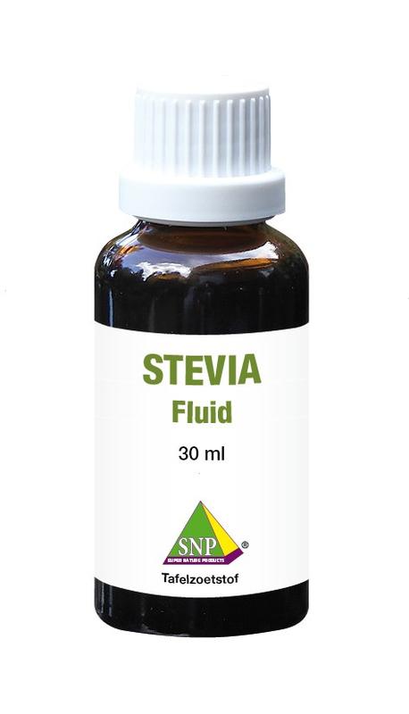 SNP Stevia vloeibaar, 30ml, natural sweetener in a clear bottle with dropper for use in beverages and recipes