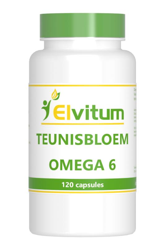 Elvitum Teunisbloemolie omega-6 capsules, dietary supplement with 120 capsules, softgel capsules containing evening primrose oil
