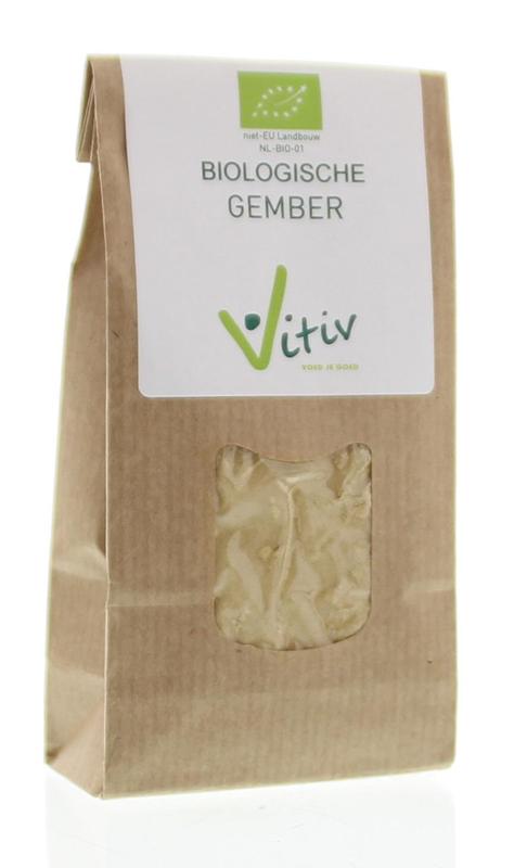 Vitiv organic ground ginger in 100g package, natural spice for cooking and baking, from Vitiv’s herbs and seasoning collection.