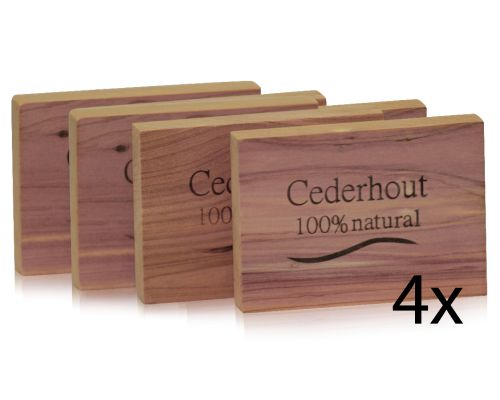 Beautylin cedarwood scented block set of 4, natural wood aroma for home and comfort use.