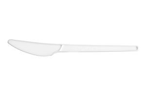 Vegware Mes CPLA 16.51cm disposable cutlery set for cooking and dining, shown in the image with 1000 pieces.