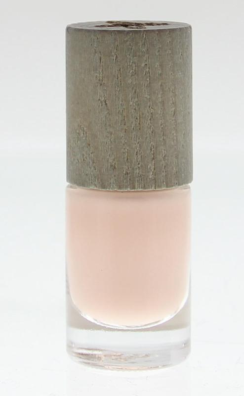 Boho Green Makeup rose beige nail polish bottle, boho green makeup brand, 49.5ml, makeup product with pastel pink hue