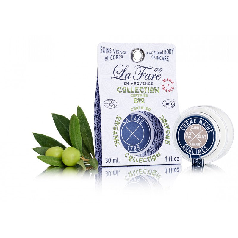 La Fare 1789 Handcreme sublime 30ml tube, moisturizing hand care product with elegant packaging and creamy texture.