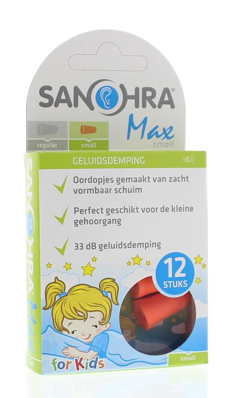 Sanohra foam hearing protection earplugs, small size for children, set of 6 pairs, designed for noise reduction.