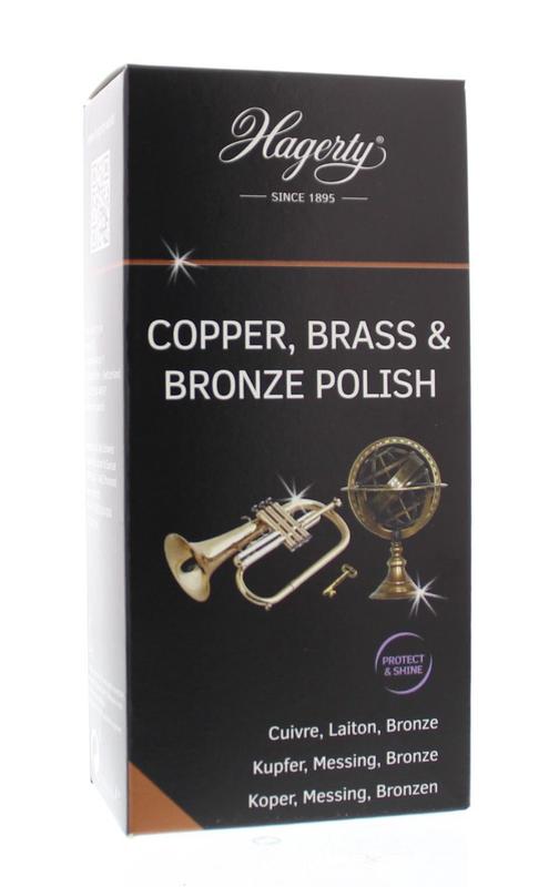 Hagerty Koper brass cleaning product bottle showing 250ml of brass polish for cleaning and restoring copper items.