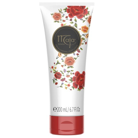 Maja Classic bodylotion tube 200ml, smooth and nourishing body care product, with a white and beige packaging design.