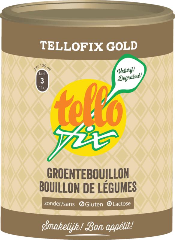 Sublimix Tellofix gold vegetable bouillon gluten-free 540g in a jar, showing the product label and packaging.
