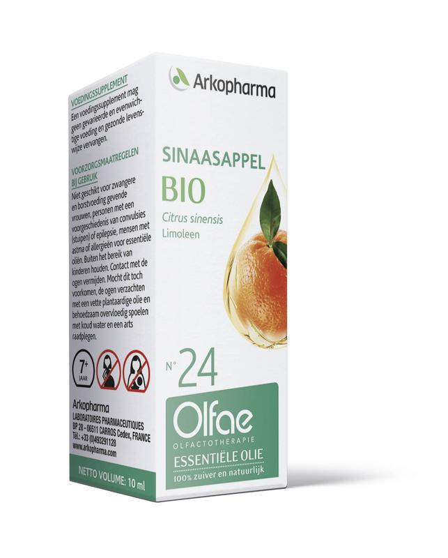 Olfae Sinaasappel bio kruidenpreparaat in 10.00 ml fles, featuring fresh orange extract with natural ingredients.