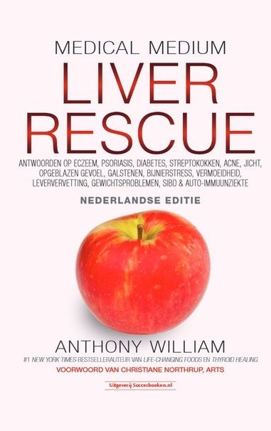 Succesboeken Liver Rescue boek in Nederlandse versie, open to pages, featuring colorful cover and informative content.