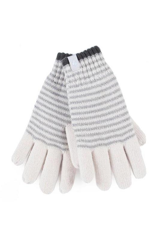 Heat Holders ladies cable gloves in Oslo cream, M/L size, soft knit gloves for warmth and comfort.