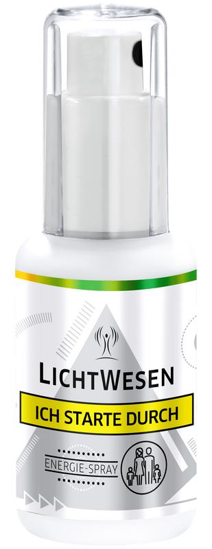 Lichtwesen Ik start energiespray 30ml in a spray bottle, a body care product designed for energizing and revitalizing the skin.