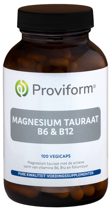 Proviform Magnesium capsules with B6 and B12, vegetarian mineral supplement in a clear bottle with capsules inside.