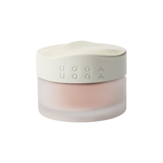Uoga Uoga Peachy Blush Powder in 5g, soft peach shade, natural makeup product with pressed powder texture.