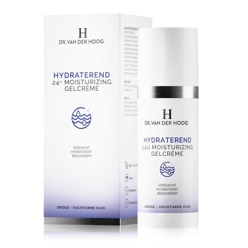 Dr. van der Hoog Hydraterende 24H moisturising face cream in a 50ml jar, showing the product container and label.