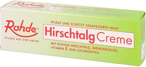 Rohde Hirschtalgcreme 100ml body care cream in a jar, moisturizing and nourishing skincare product by Rohde.