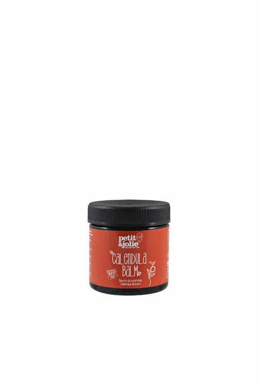 Petit et Jolie Calendula balsem 55ml, a natural body care product with a jar of soothing calendula balm for skin hydration.