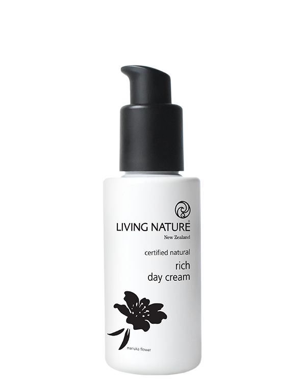 Living Nature Rich Day Cream in 60ml jar, natural facial moisturizer with nourishing ingredients for healthy skin.