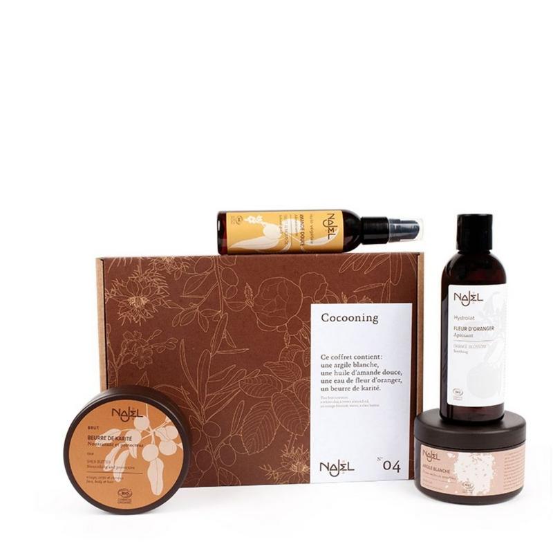 Najel Aleppo Cocooning Body Care Gift Set with natural soaps and skincare products in elegant packaging.