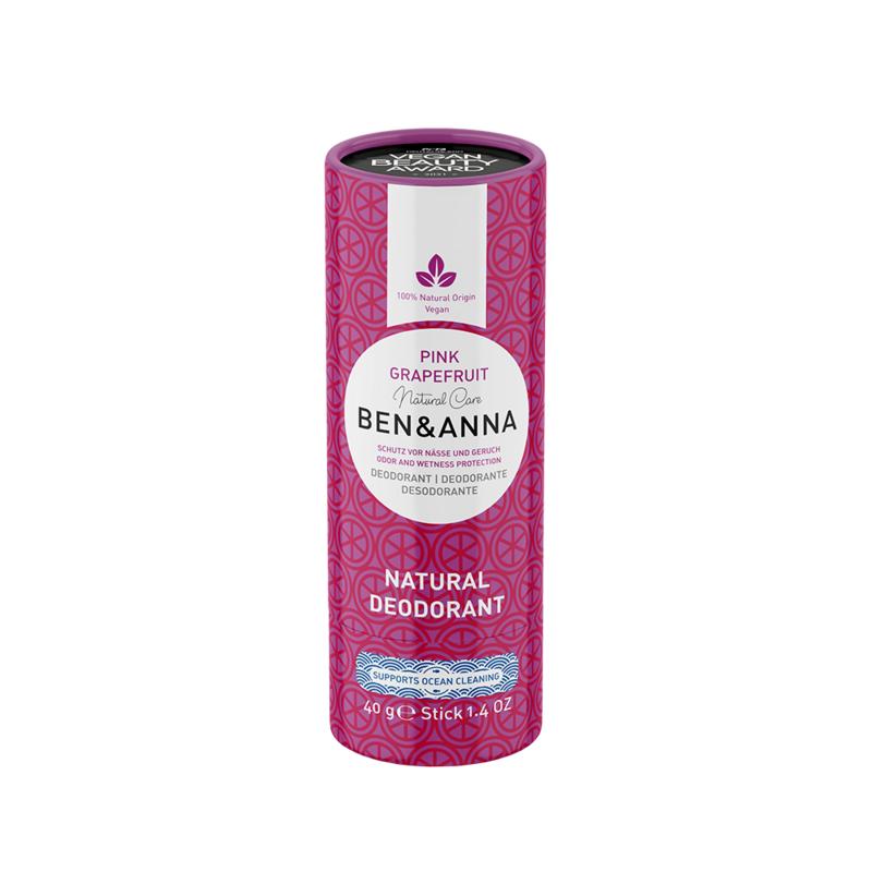Ben & Anna Deodorant pink grapefruit papertube 40.00 Gram