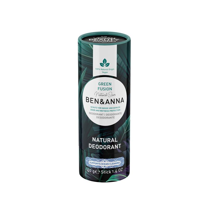 Ben & Anna Deodorant green fusion papertube 40.00 Gram