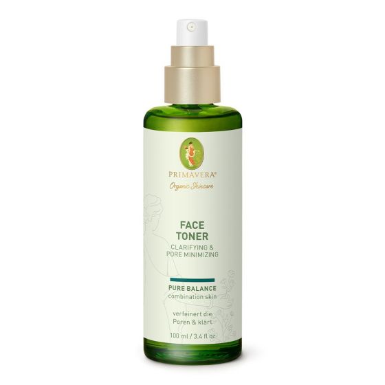 Primavera Primavera Face Toner clarifying and pore-minimizing, 100ml, showing the product bottle with label and cap.